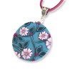 copy of Petit médaillon / pendentif joli bouquet aux hibiscus, en pâte polymère