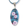 copy of Petit médaillon / pendentif joli bouquet aux hibiscus, en pâte polymère