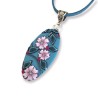 copy of Petit médaillon / pendentif joli bouquet aux hibiscus, en pâte polymère