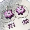 copy of Boucles d'oreilles pendantes, fleur bleue, en pâte polymère