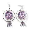 Boucles d'oreilles pendantes, rose poudré, en pâte polymère