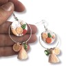 Boucles d'oreilles pendantes avec fruits agrumes, en pâte polymère