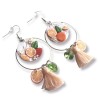 Boucles d'oreilles pendantes avec fruits agrumes, en pâte polymère