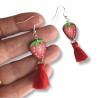copy of Boucles d'oreilles pendantes avec fleurs exotiques, en pâte polymère