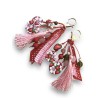 Gri-gri, bijou de sac, rouge - rose,  fraises - fleurs