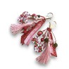 Gri-gri, bijou de sac, rouge - rose,  fraises - fleurs