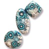 copy of Big bague joli bouquet aux fleurs bleues, en pâte polymère