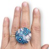 copy of Big bague joli bouquet aux fleurs bleues, en pâte polymère