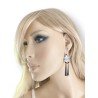 Boucles d'oreilles pendantes goutte Noir et Blanc, en pâte polymère