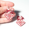 Boucles d'oreilles pendantes, kaléidoscope, en pâte polymère