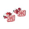 Boucles d'oreilles pendantes, kaléidoscope, en pâte polymère
