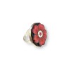 Bague fleur rouge en pâte polymère