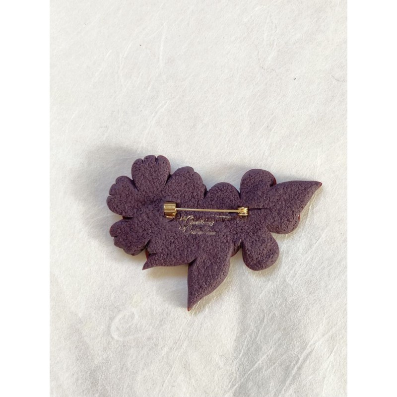Broche fleurie en pâte polymère