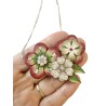 Collier bouquet fleuri en pâte polymère