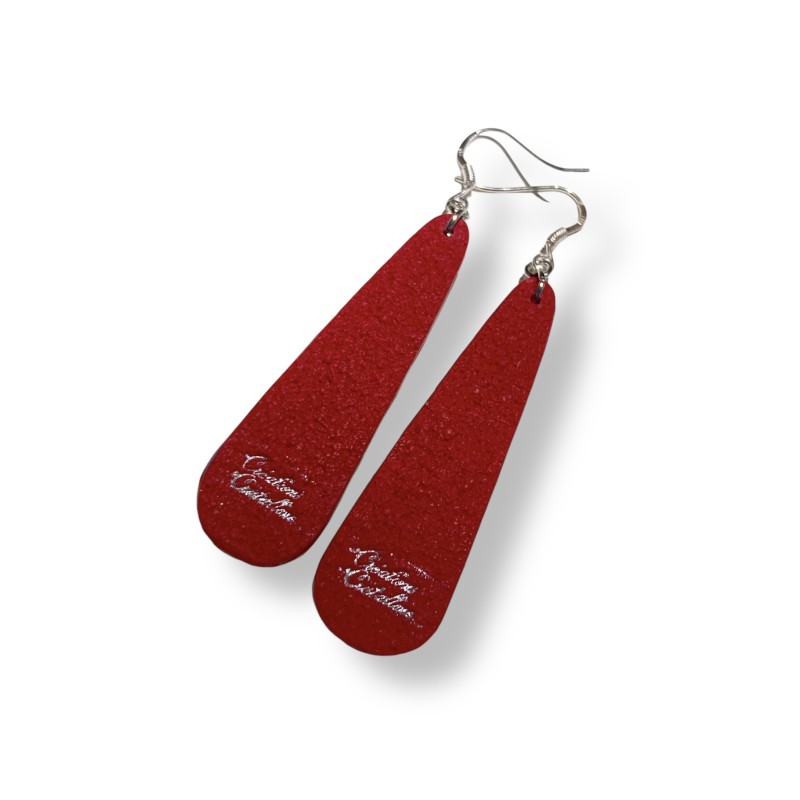 Boucles d'oreilles longues, fleurs, en pâte polymère