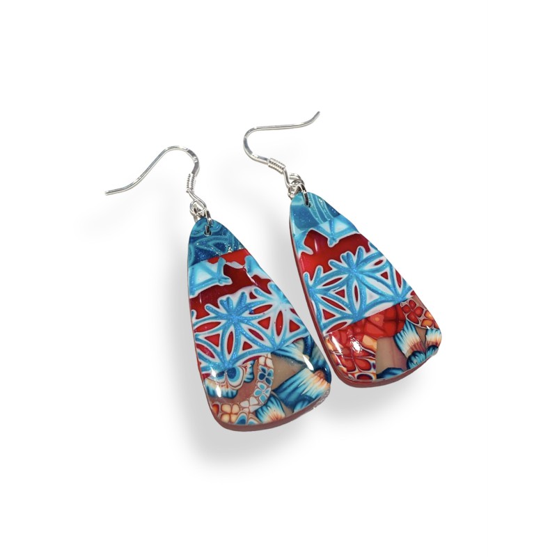 copy of Boucles d'oreilles longues, fleurs, en pâte polymère