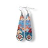 Boucles d'oreilles longues, fleurs, en pâte polymère