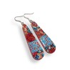 Boucles d'oreilles longues, fleurs, en pâte polymère