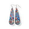 Boucles d'oreilles longues, fleurs, en pâte polymère