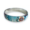 copy of UN Bracelet jonc composition de fleurs tons bleu, en pâte polymère