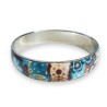 copy of UN Bracelet jonc composition de fleurs tons bleu, en pâte polymère