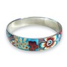 copy of UN Bracelet jonc composition de fleurs tons bleu, en pâte polymère