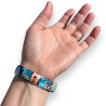 copy of UN Bracelet jonc composition de fleurs tons bleu, en pâte polymère