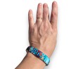 copy of UN Bracelet jonc composition de fleurs tons bleu, en pâte polymère