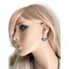 Boucles d'oreilles pendantes, papillon bleu, en pâte polymère