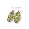 Boucles d'oreilles ovales, vert doré, en pâte polymère