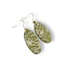 Boucles d'oreilles ovales, vert doré, en pâte polymère