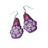 Boucles d'oreilles pendantes, fleur, en pâte polymère