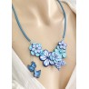 copy of Collier court fleuri en pâte polymère monté sur chaîne
