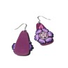 Boucles d'oreilles pendantes, fleur, en pâte polymère