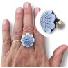 Bague "Fleur d’Élégance" – Pièce Unique en Pâte Polymère