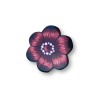 Bague "Éclosion Rouge & Noire" – Bijou Fleur en Pâte Polymère, Pièce Unique