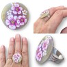 copy of Bague "Sakura de Jade" – Cabochon Fleurs de Cerisier en Pâte Polymère