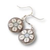 Boucles d'oreilles artisanales en pâte polymère – Fleurs délicates et argent 925