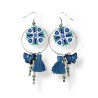 copy of Boucles d'oreilles pendantes, fleur bleue, en pâte polymère