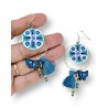 copy of Boucles d'oreilles pendantes, fleur bleue, en pâte polymère