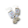 copy of Boucles d'oreilles pendantes, fleur bleue, en pâte polymère