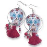 copy of Boucles d'oreilles halloween, sugar skull calavera aux yeux bleus, en pâte polymère
