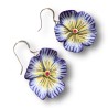 Boucles d'oreilles fleuries, violet jaune,  en pâte polymère