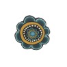 Bague fleur bleue stylisée en pâte polymère