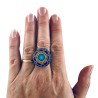 Bague fleur stylisée en pâte polymère