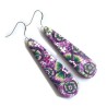 Boucles d'oreilles longues, fleurs, en pâte polymère