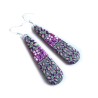 Boucles d'oreilles longues, fleurs, en pâte polymère