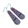 Boucles d'oreilles longues, fleurs, en pâte polymère