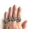Bague motif "love tatoo" rockabilly en pâte polymère