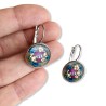 Boucles d'oreilles motif "love tatoo" rockabilly en pâte polymère